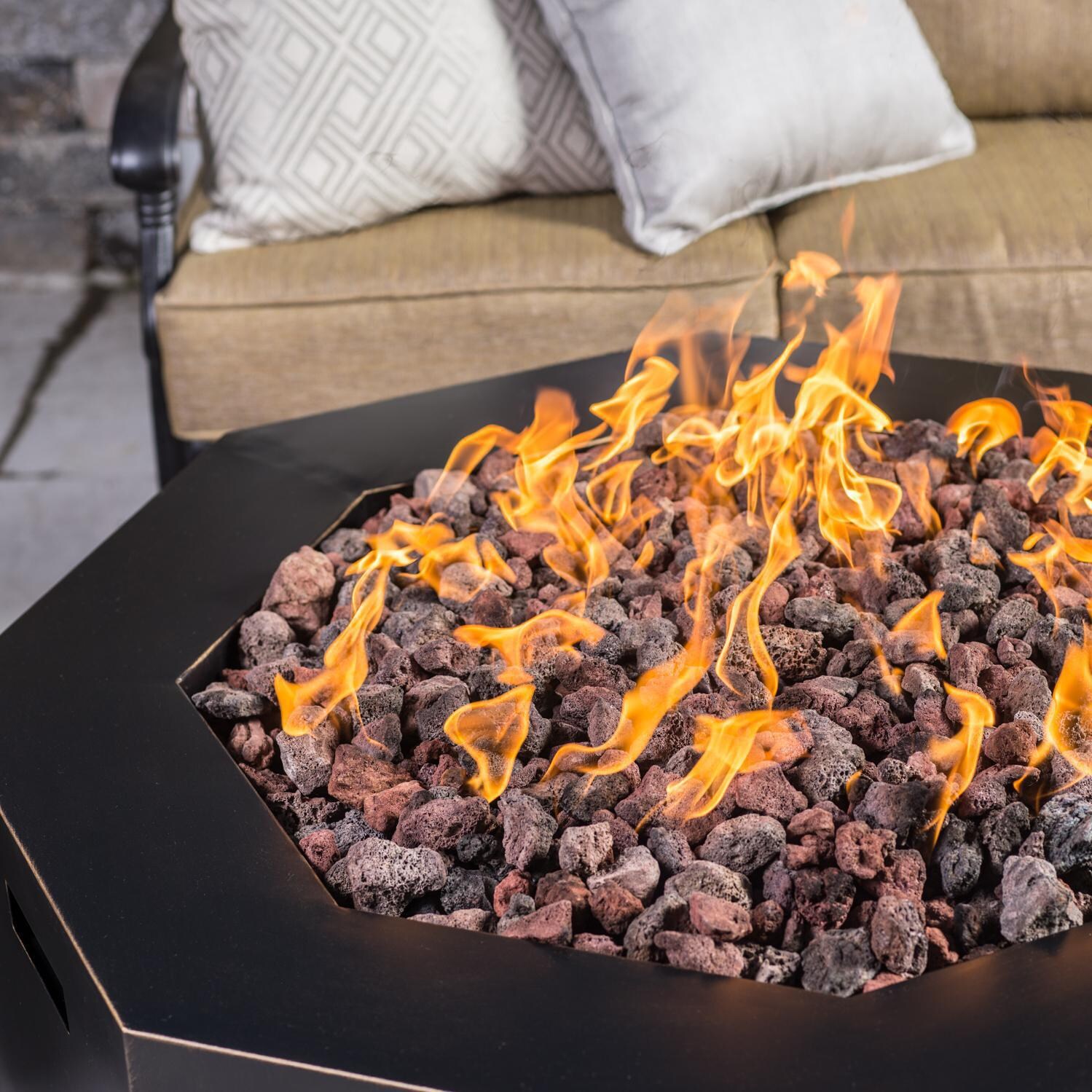 Lakeview Outdoor Designs 42-Inch Octagonal Natural Gas Fire Pit - Oil Rubbed Bronze - Lifestyle thumbnail