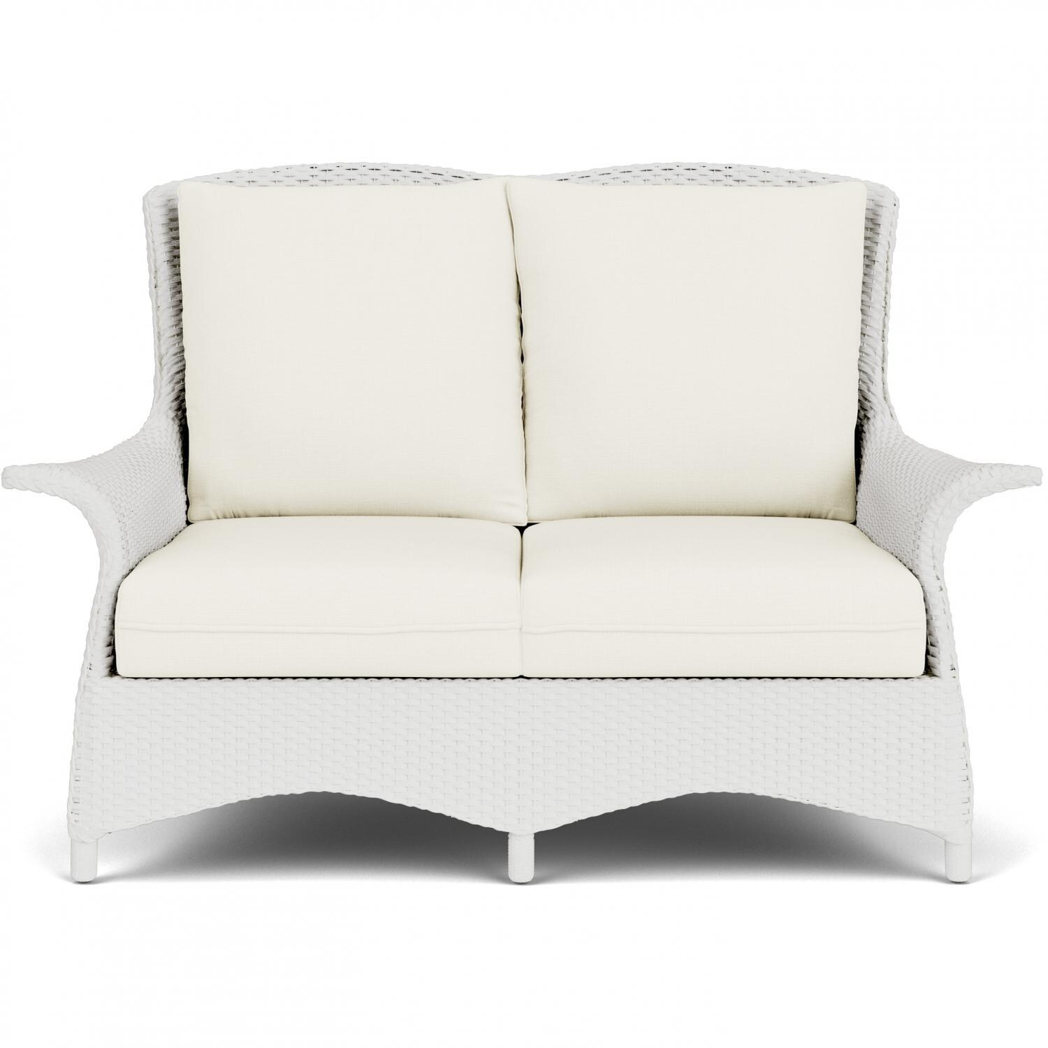 Mandalay Lloyd Loom Loveseat in Matte White/Sailcloth Salt by Lloyd Flanders