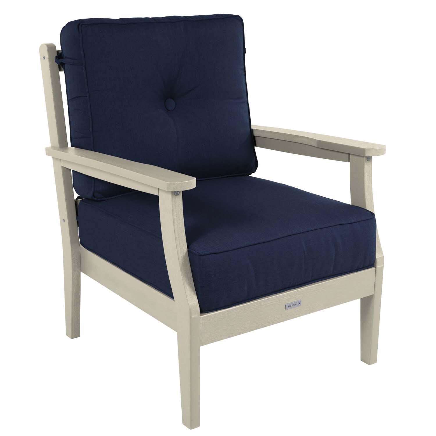 Blushing Bay 3 Pc Recycled Plastic Seating Set in Spectrum Indigo/Whitewash by Lakeview Outdoor Designs - Chair - White Background thumbnail