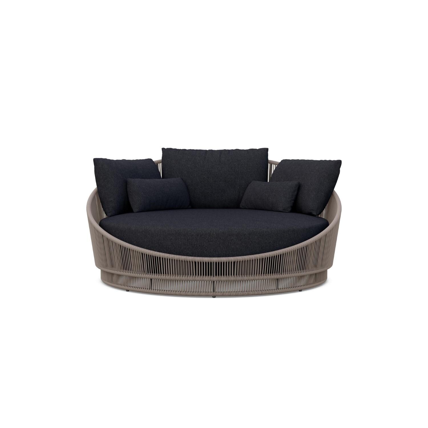 Azzurro Living PMA-TR18DB-CU Palma Woven Rope Daybed in Mocha /Midnight - Front - White Background thumbnail