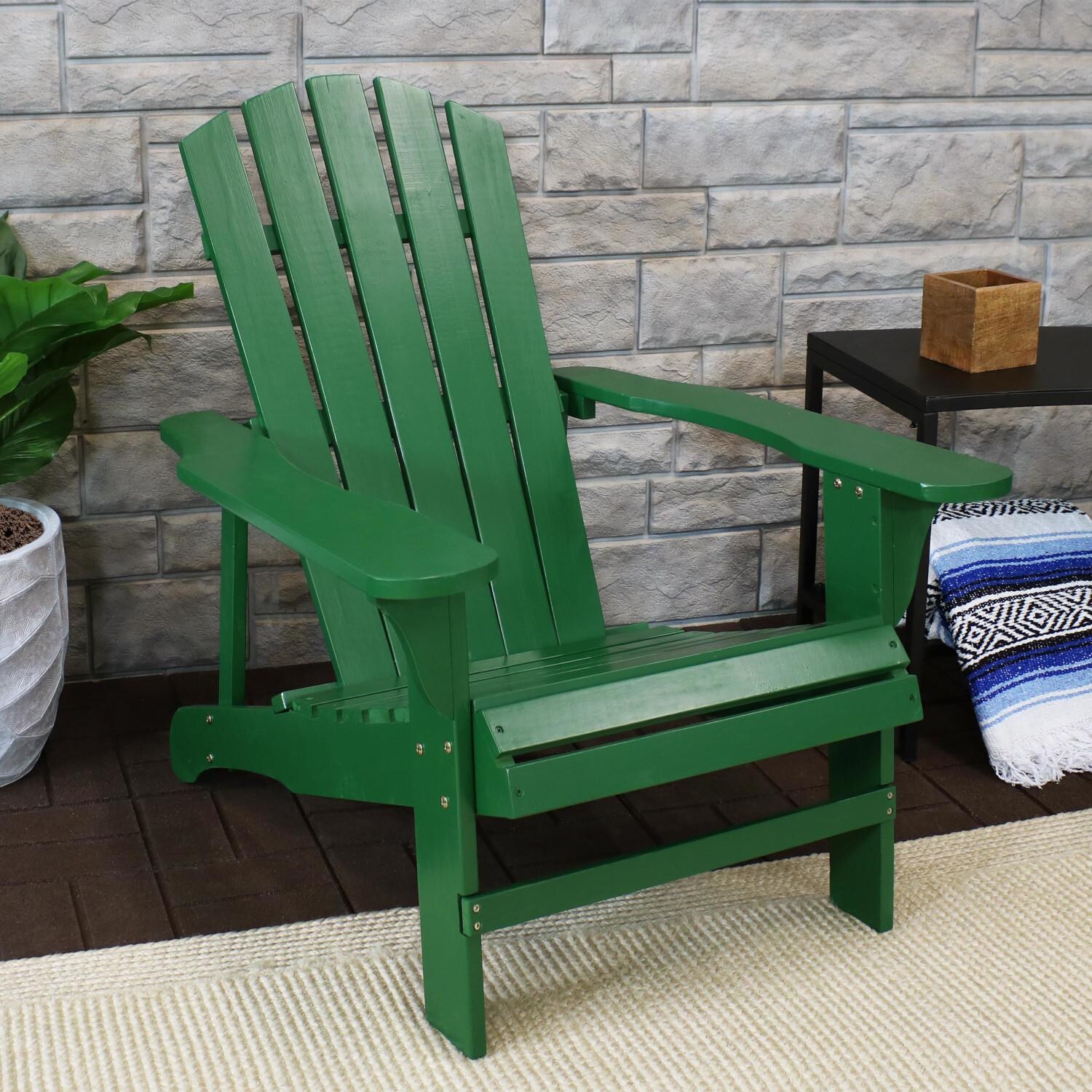 Ultimate Patio Wooden Adirondack Chair - Green thumbnail