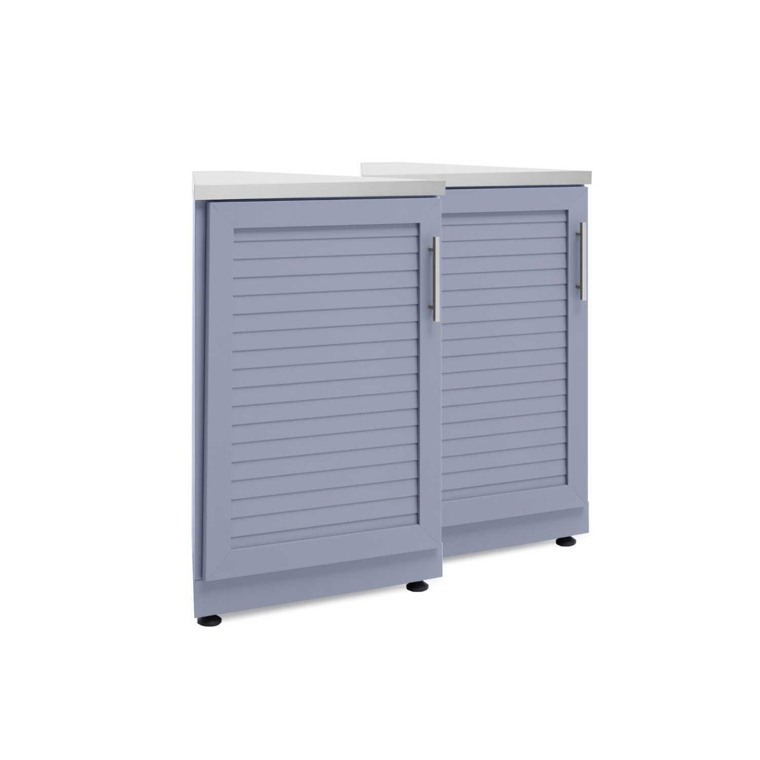 NewAge Outdoor Kitchen Coastal Gray Aluminum 45 Degree Corner Cabinets (Set Of 2) - 65405 thumbnail