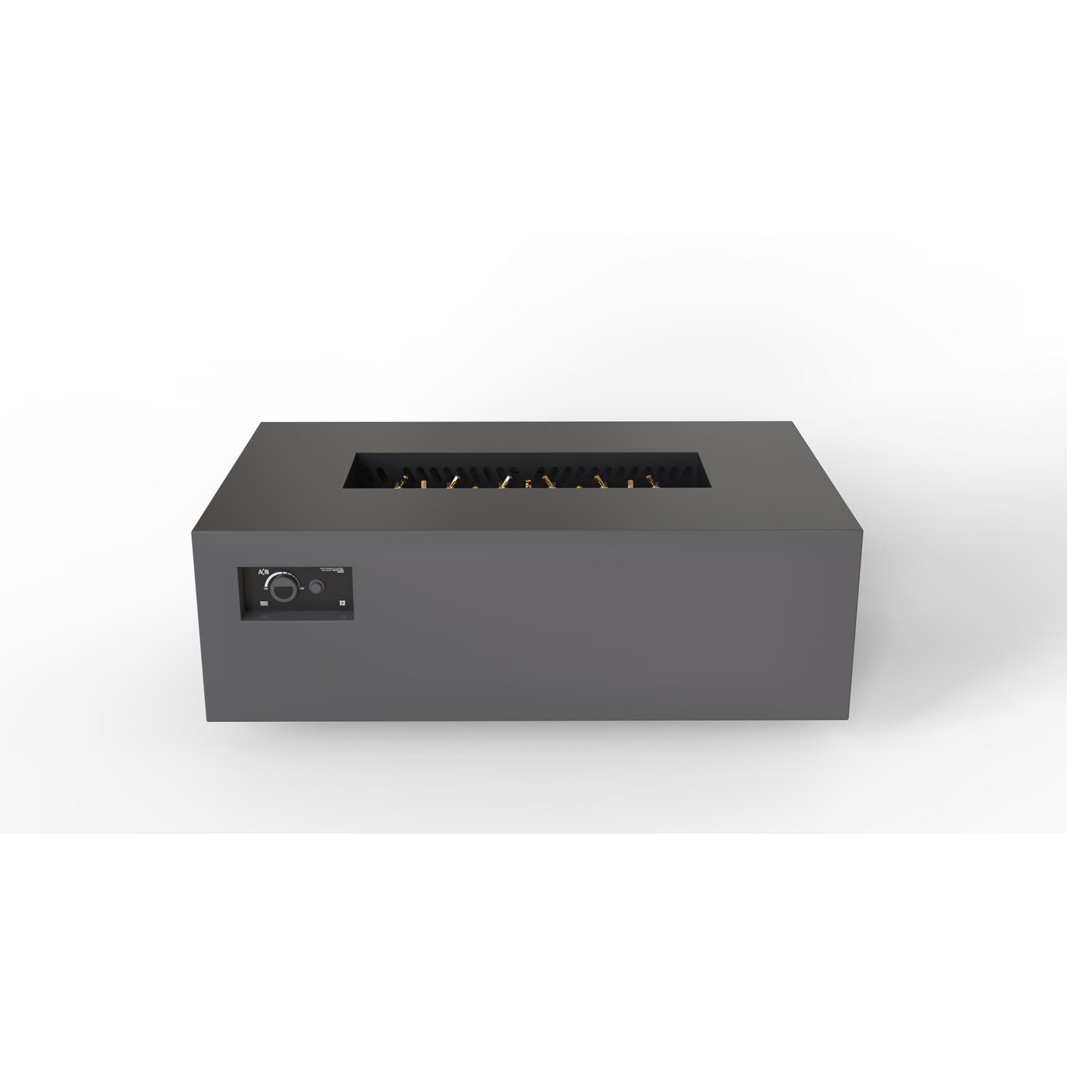 AON 48 Inch Rectangular Powder Coated Steel Natural Gas Fire Pit in Charcoal by Warming Trends