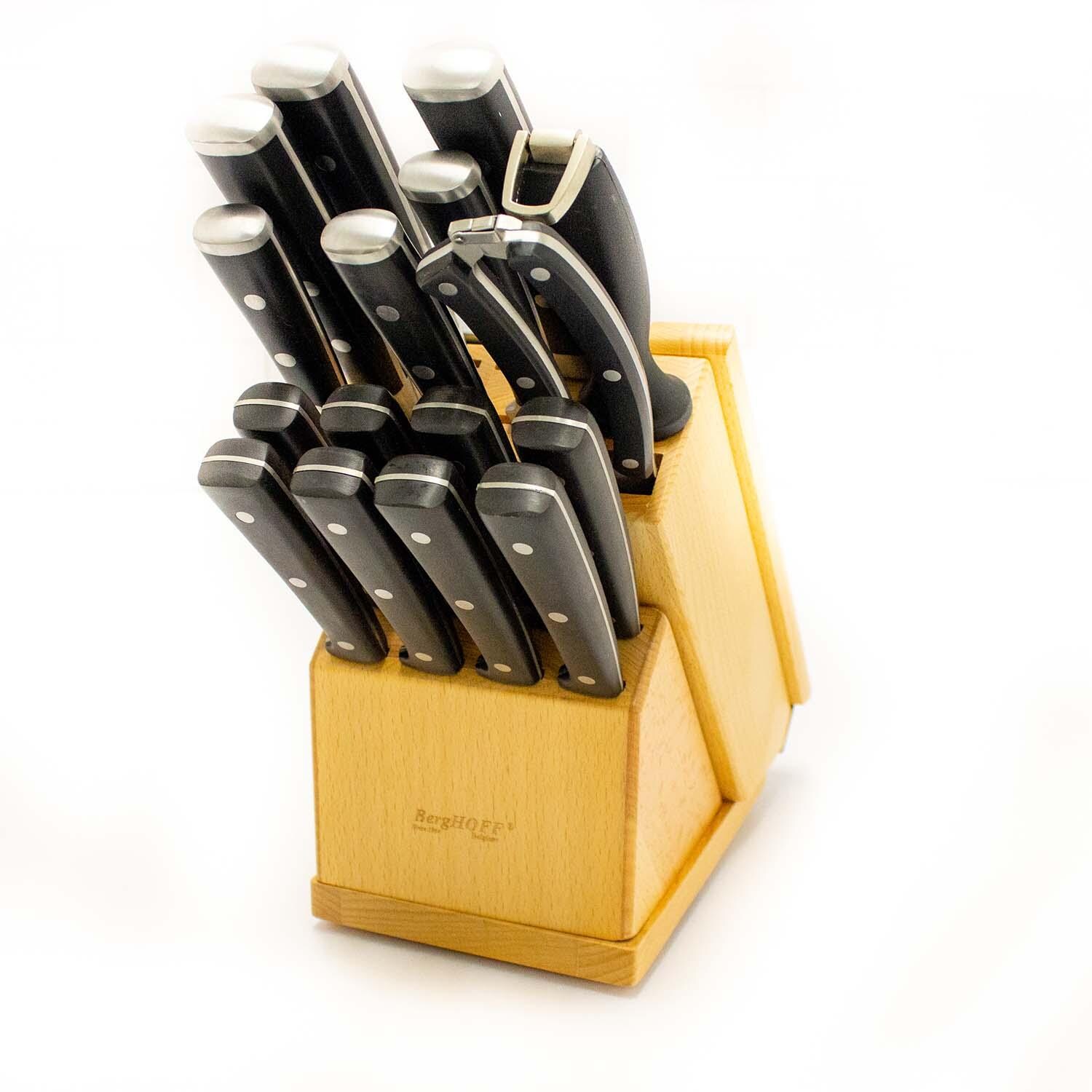 BergHOFF Forged 21 Pc Stainless Steel Smart Knife Block w/ Sharpener - Block - White Background thumbnail