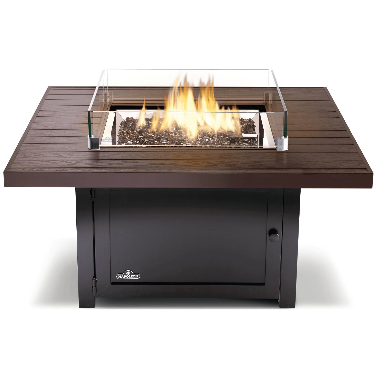 Napoleon MUSK2-BZ Muskoka Patioflame Square Fire Table - Shown In Use With Windscreen (Not Included) thumbnail