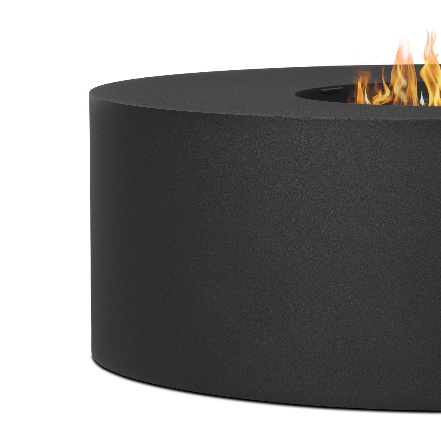 Covewood 41-in Round Aluminum Propane Fire Pit Table in Charcoal by BBQGuys Signature - Detail thumbnail