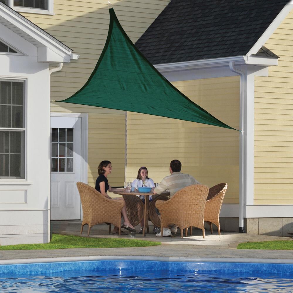 ShadeLogic Sun Shade Sail Heavy Weight 16 Foot Triangle - Evergreen