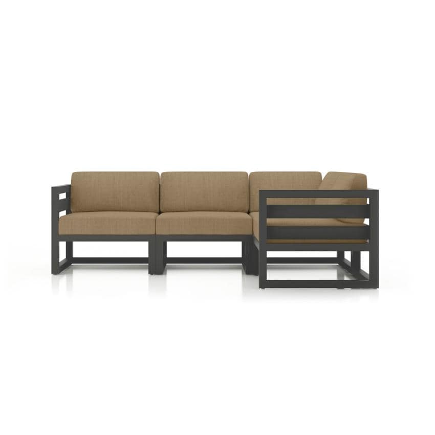 Misty Cove 4 Piece Sectional Set in Slate w/Heather Beige Cushions by Lakeview - Side View - White Background thumbnail