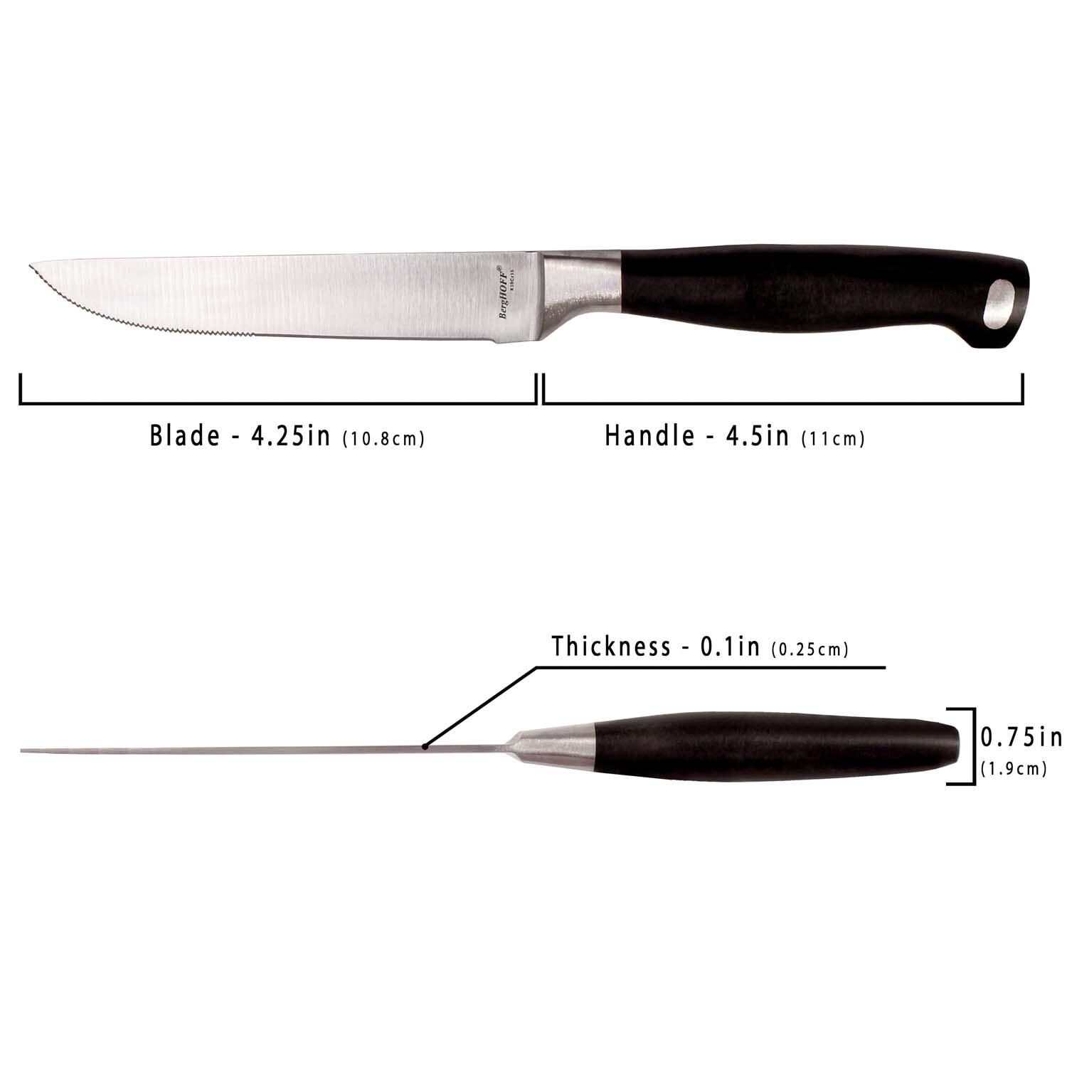 BergHOFF 4 1/4-in Bistro 12 Pc Stainless Steel Steak Knife Set - Dimensional thumbnail