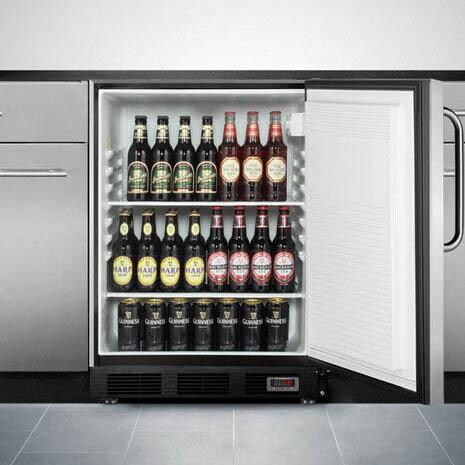 Summit 5.5 Cu. Ft. Built-In / Freestanding Commercial Rated Pub Cellar With Towel Bar Handle - FF7LBLPUBCSS - Open Built-In View thumbnail