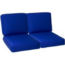 Sunbrella Canvas True Blue 4 Piece Small Outdoor Replacement Loveseat Cushion Set W/ Piping By BBQGuys image