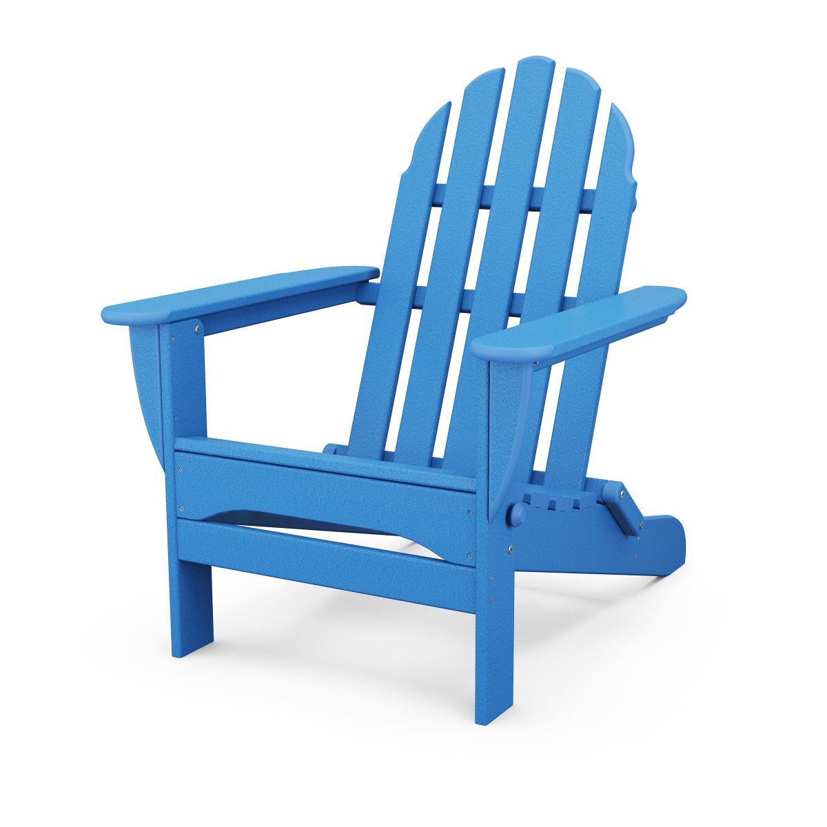 POLYWOOD PWS700-1-PB Classic Folding Adirondack 3-Piece Set W/ Long Island 18-Inch Side Table - Chair thumbnail