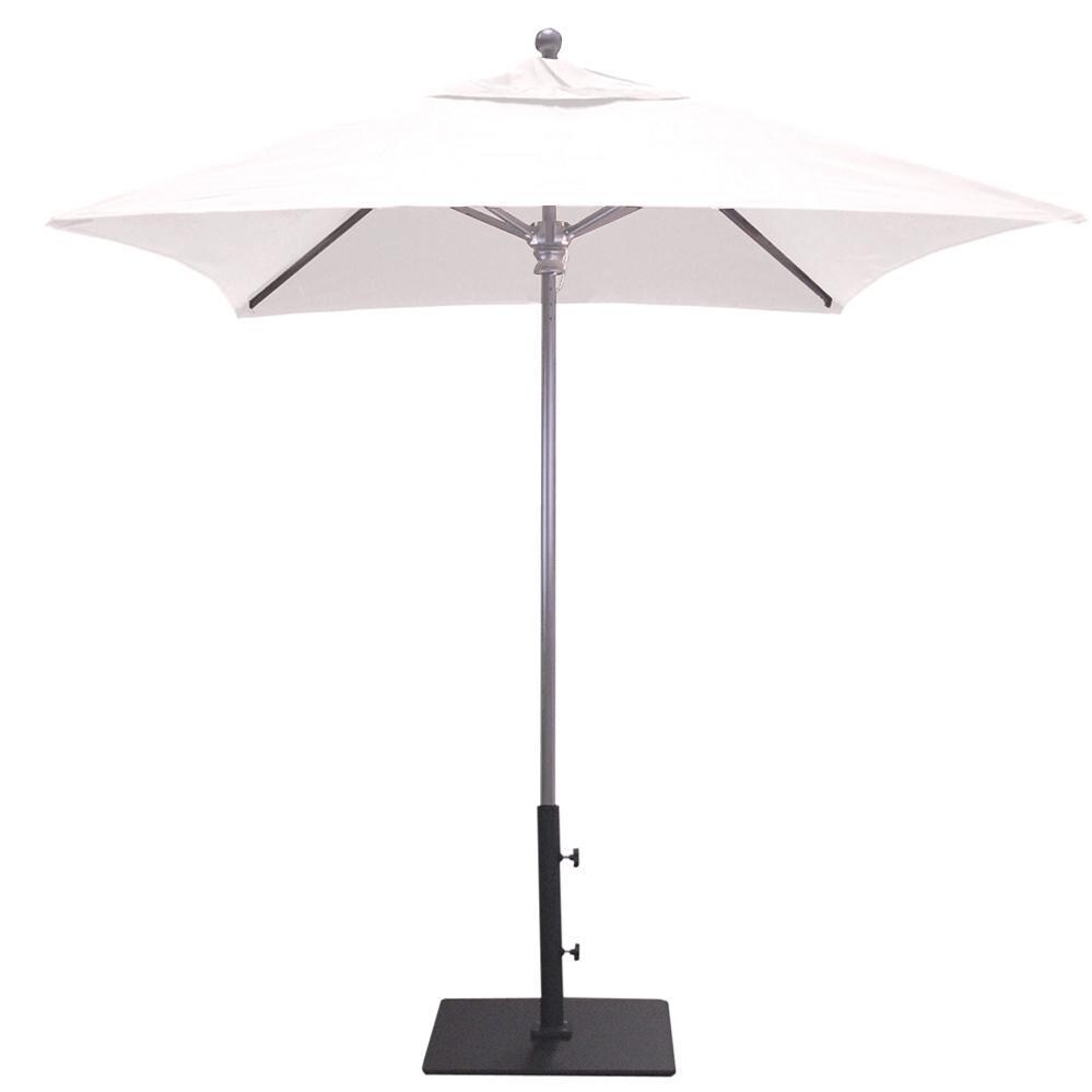 Galtech 6 X 6 Ft. Square Aluminum Patio Umbrella W/ Manual Lift - Silver Frame W/ Natural Sunbrella Fabric (Umbrella Base Not Included) thumbnail