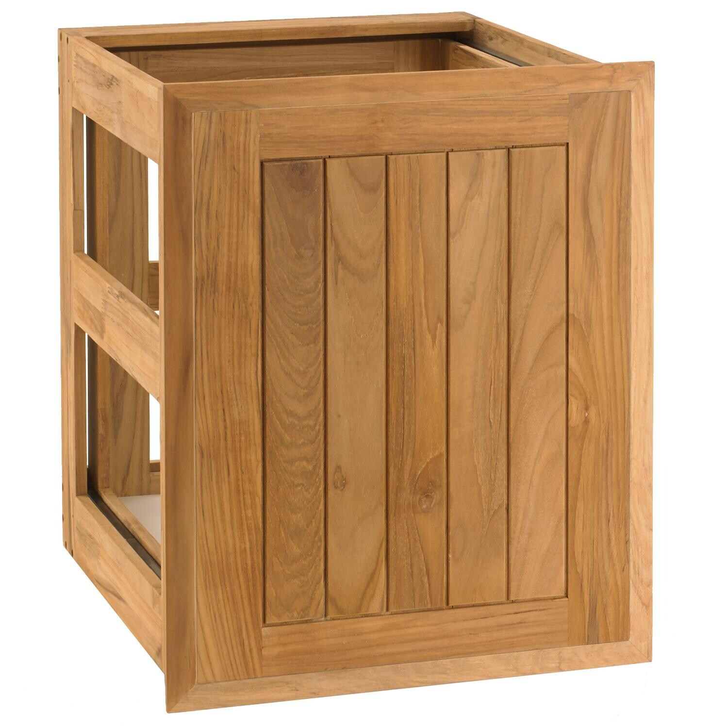 Pacific Teak POHDL-18C | Cottage 18-inch Teak Wood Roll-Out Double Trash / Recycling Bin Drawer thumbnail