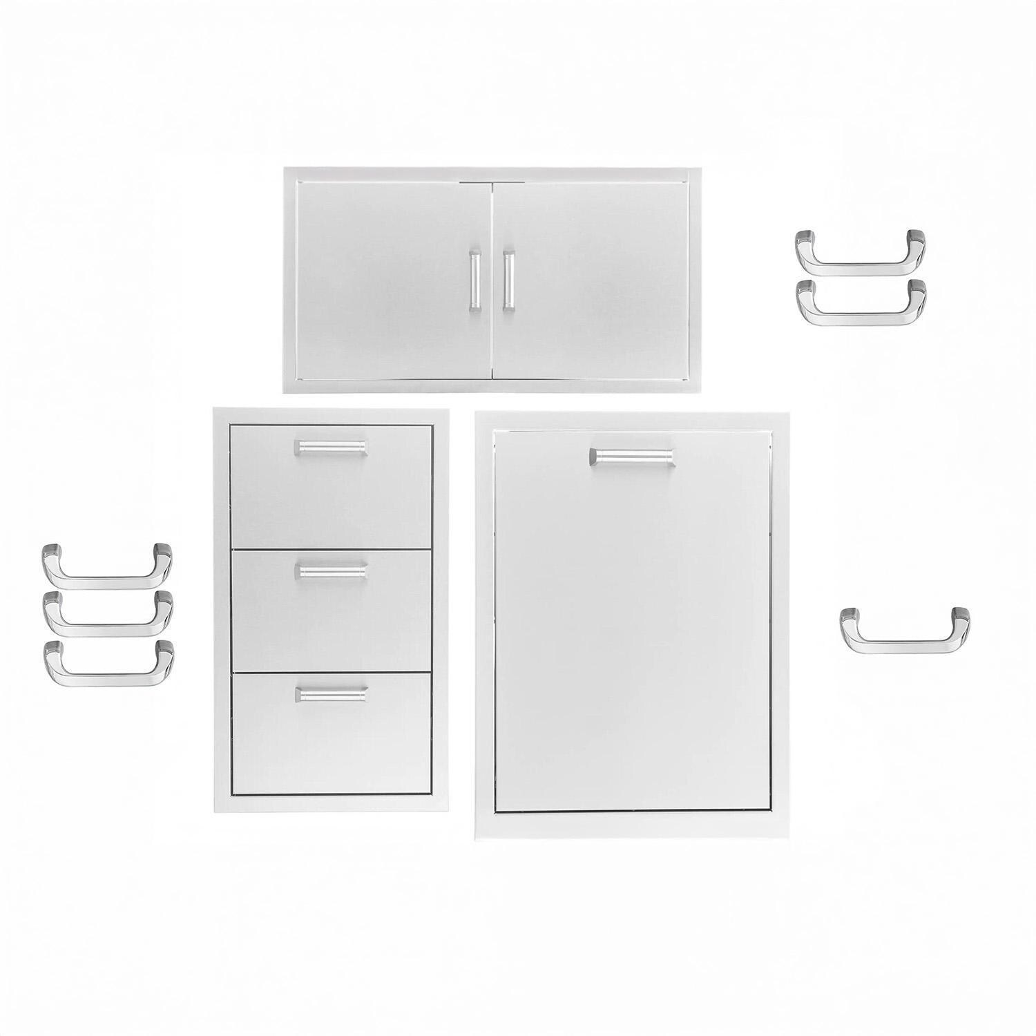 BBQGuys Signature 3 Pc 40-in Contempo/Traditional Double Access Door Outdoor Kitchen Storage Package - Contempo - White Background thumbnail