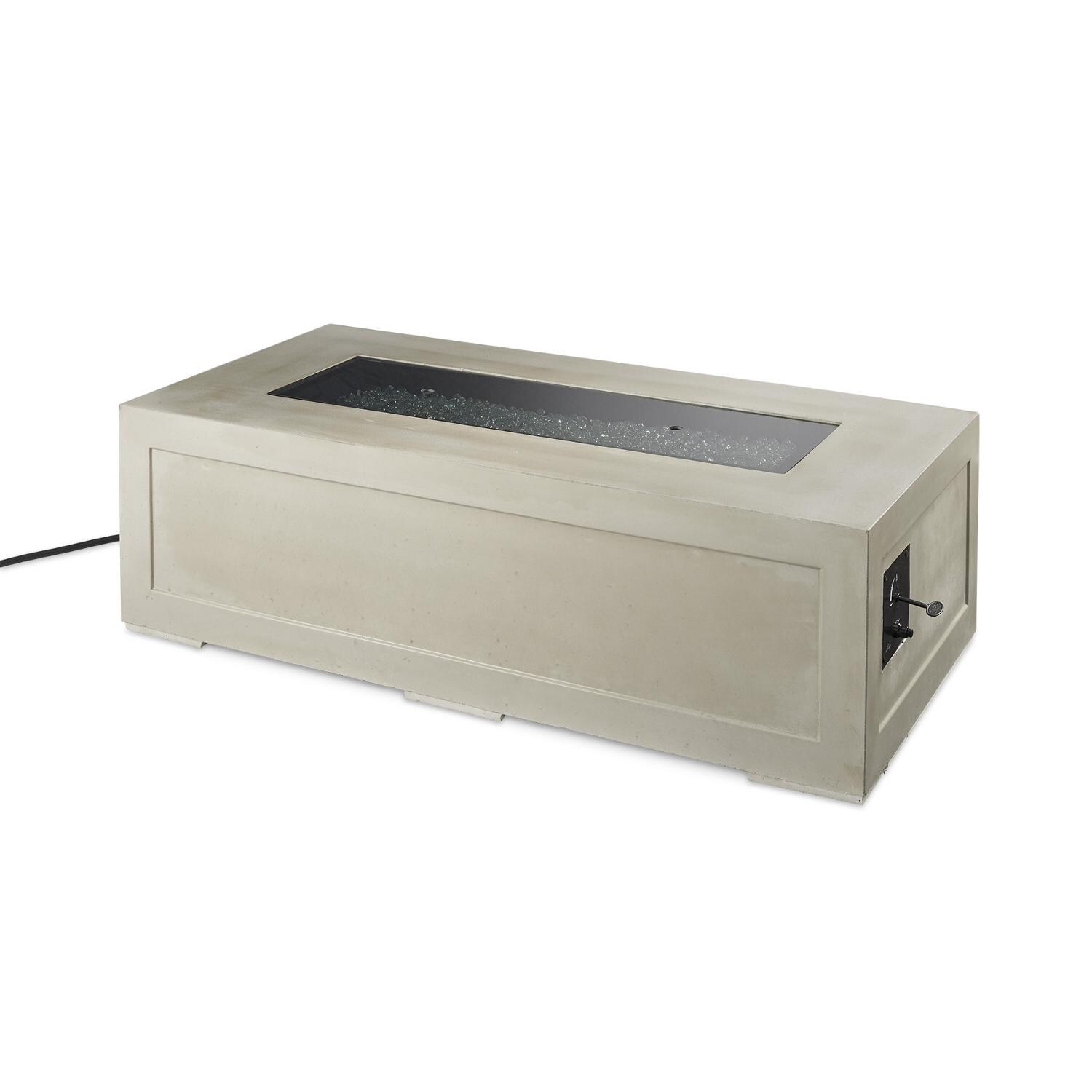 The Outdoor GreatRoom Company Cove Linear Gas Fire Pit Table - Includes grey glass burner cover thumbnail