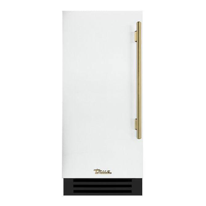 True 15 Inch 85 Lb. Left Hinge Outdoor Ice Maker - Matte White w