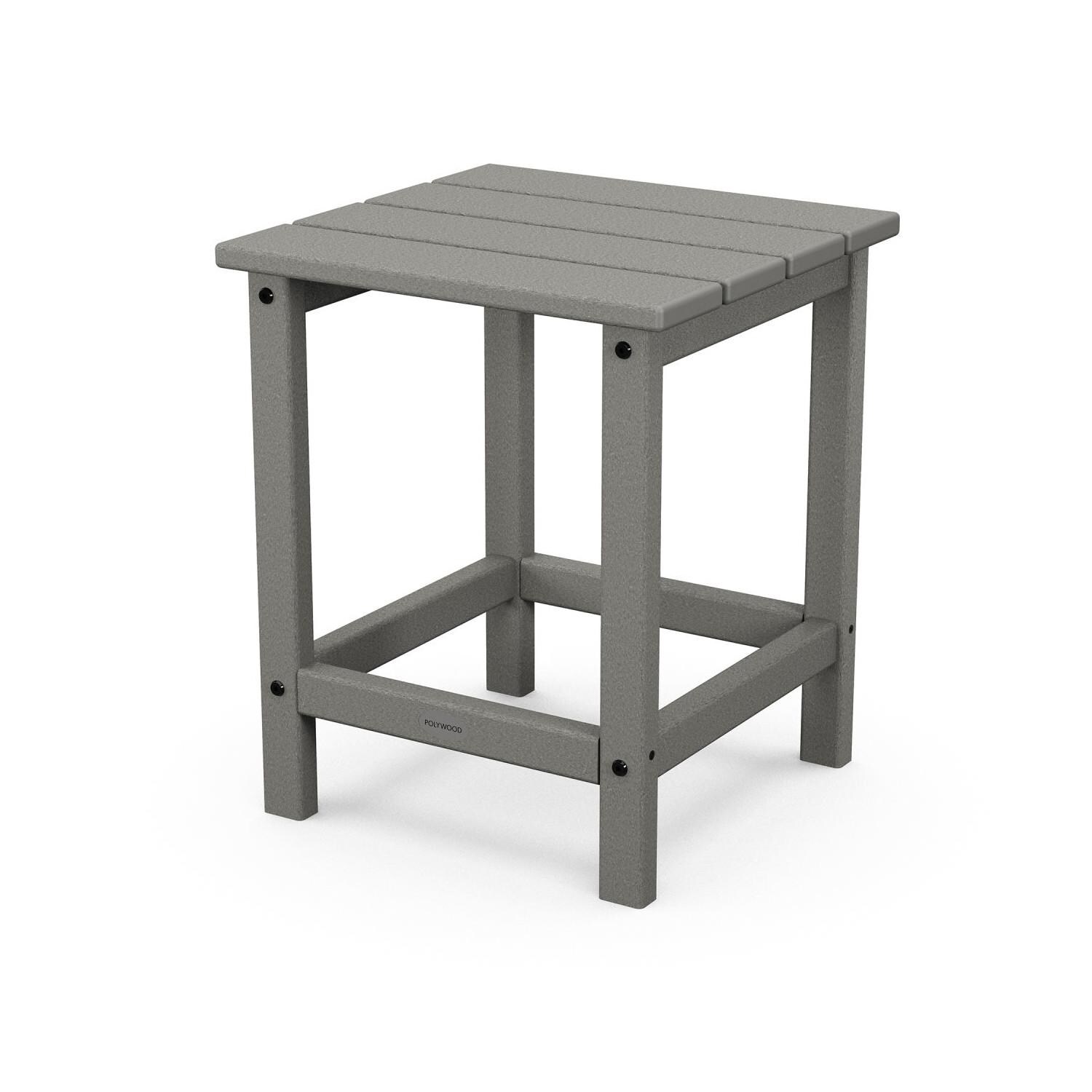 POLYWOOD PWS700-1-GY Classic Folding Adirondack 3-Piece Set W/ Long Island 18-Inch Side Table - Side Table thumbnail