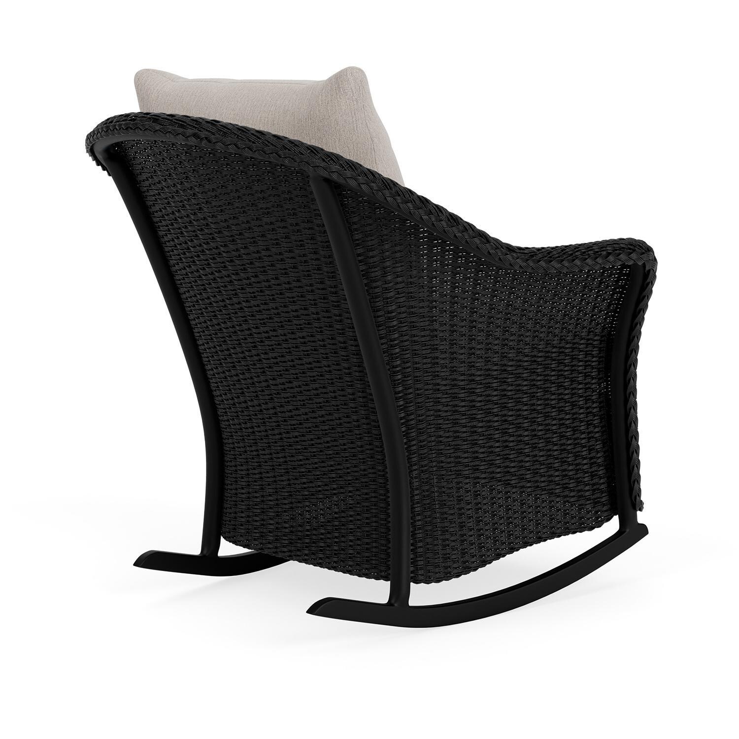 Lloyd Flanders Weekend Retreat Lounge Rocker in Ebony Finish W/ Remy Cloud Fabric - Back Right thumbnail