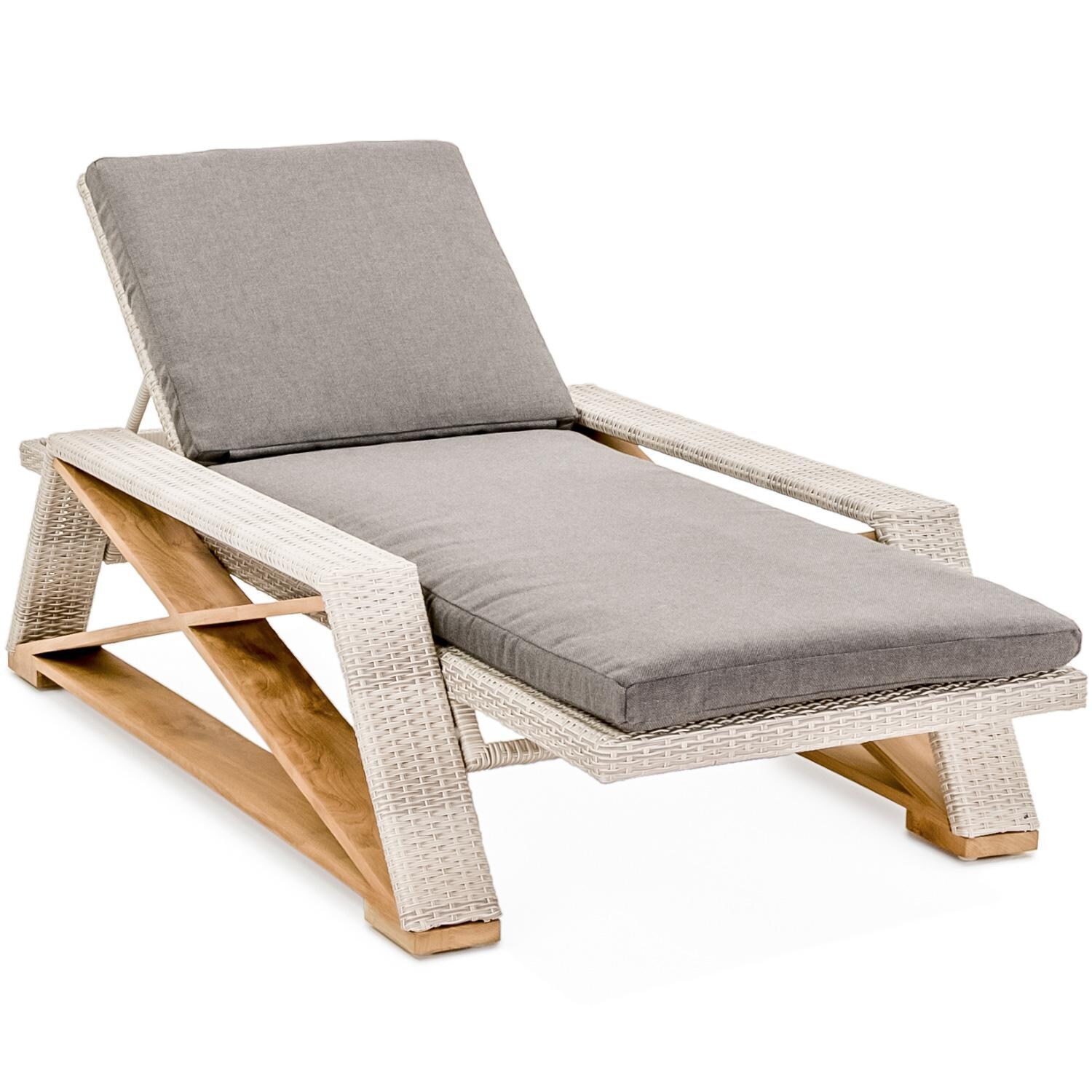Caicos Chaise Lounge in Granite By Teak + Table