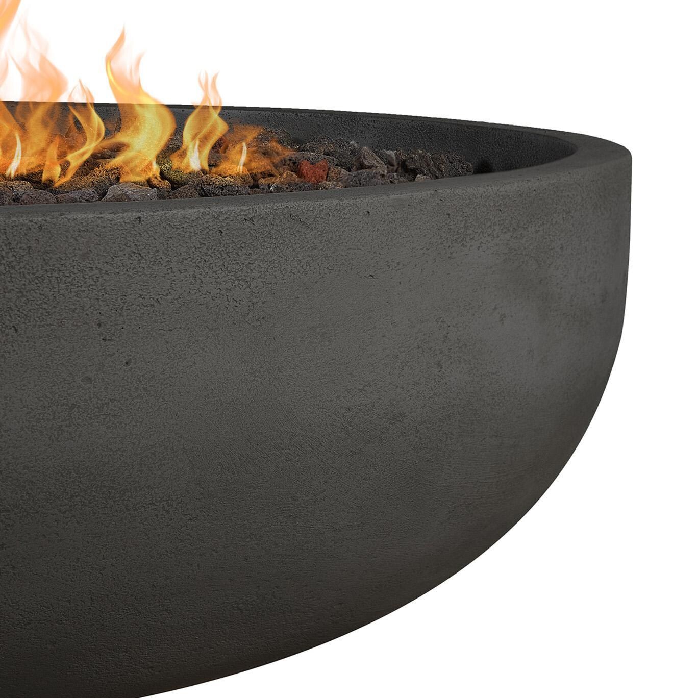 Grand Lake 524LP-CBN 48 Inch Round Concrete Propane Fire Bowl in Gray by BBQGuys Signature - Material - Detail thumbnail