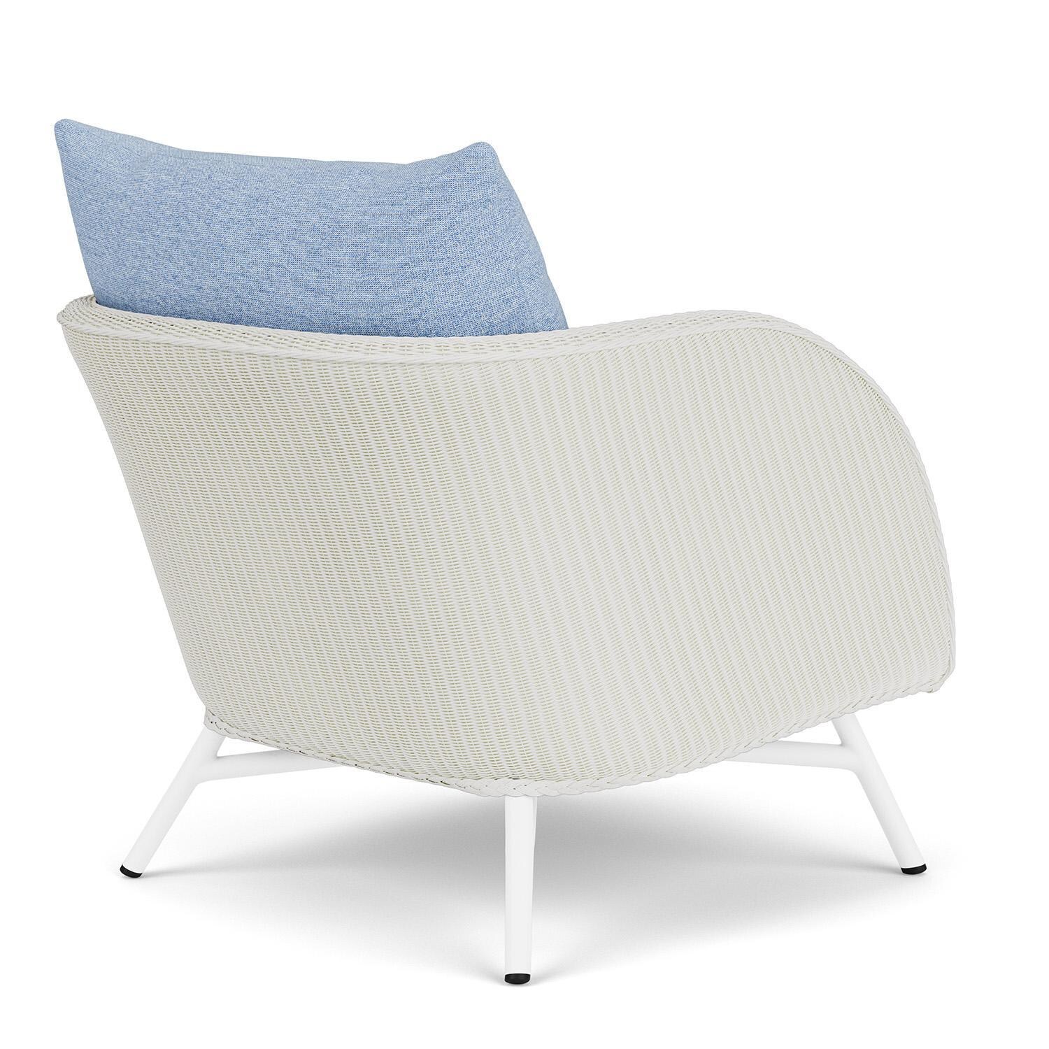 Lloyd Flanders Essence Lounge Chair W/Demo Skyway Fabric - Matte White Finish - Back Right thumbnail