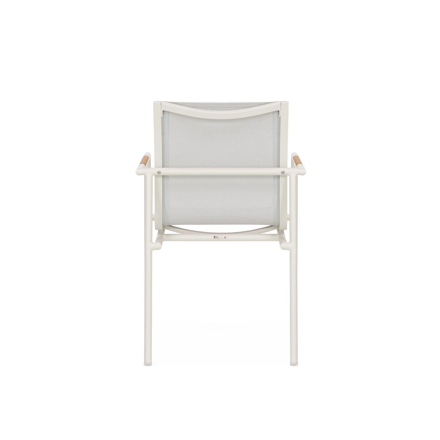 Teak + Table Paros Stacking Dining Chair in White - Back - White Background thumbnail