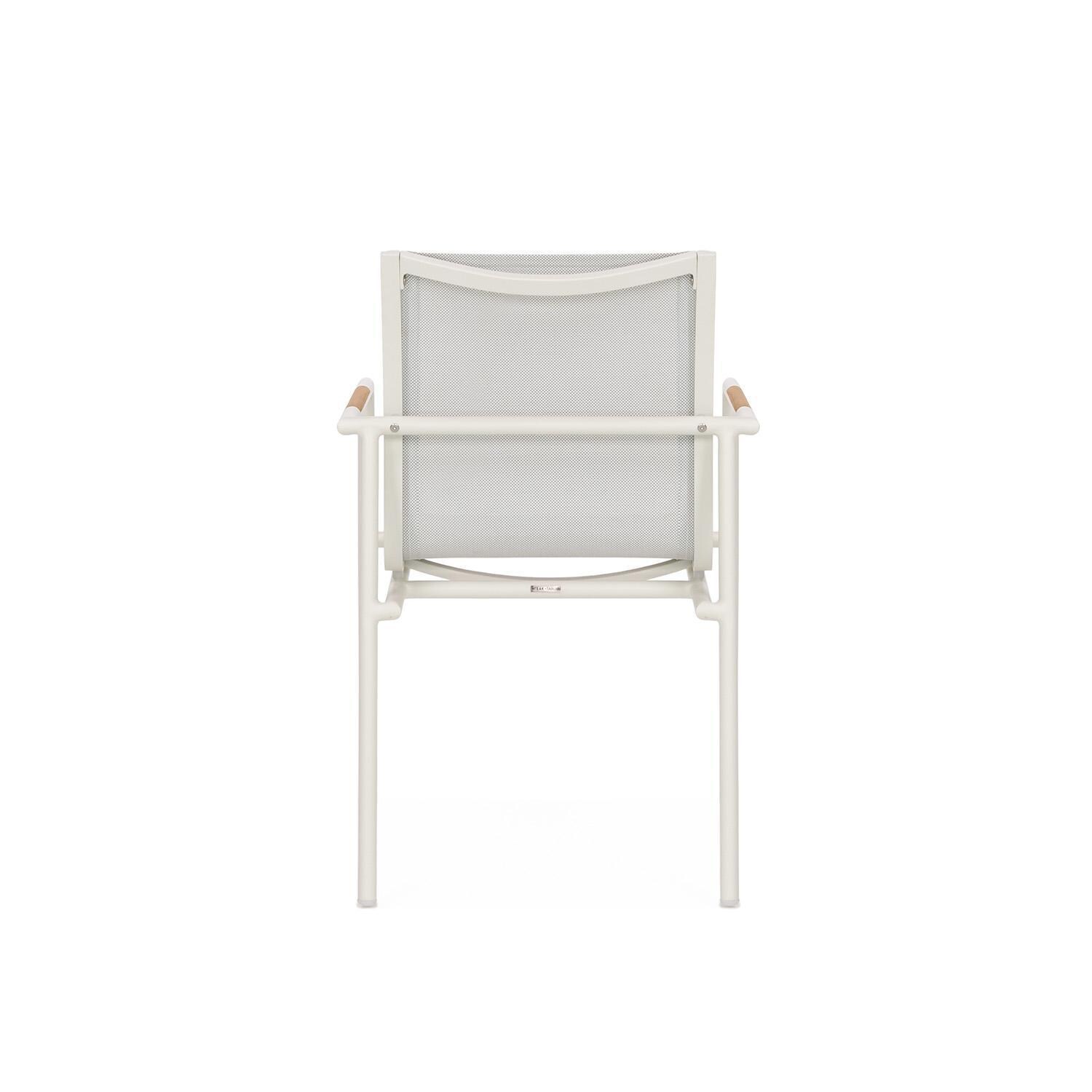Teak + Table Paros Stacking Dining Chair in White - Back - White Background thumbnail