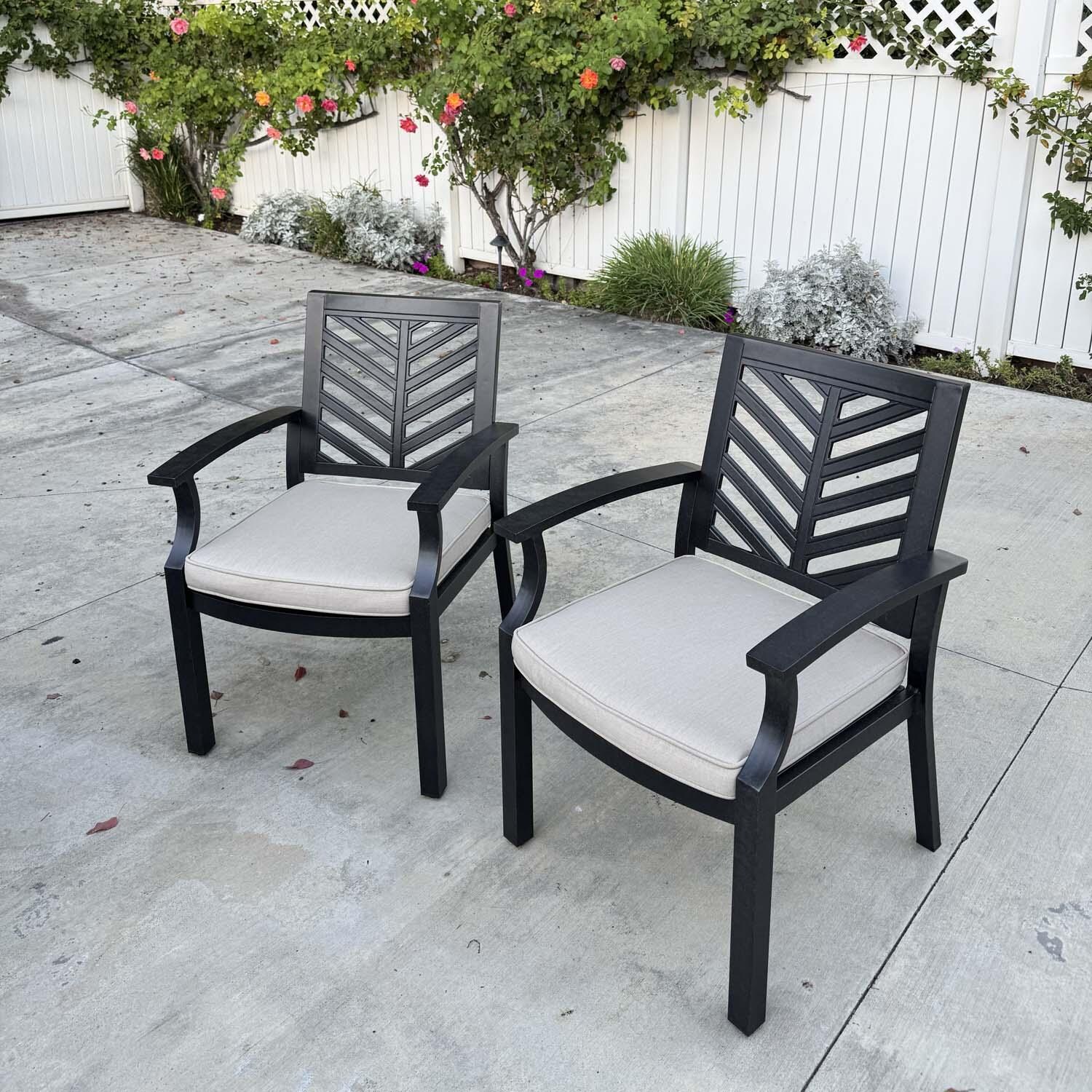 Palm Springs 13 Pc Aluminum Dining Set in Antique Bronze/Beige by Darlee - Chairs - Lifestyle thumbnail