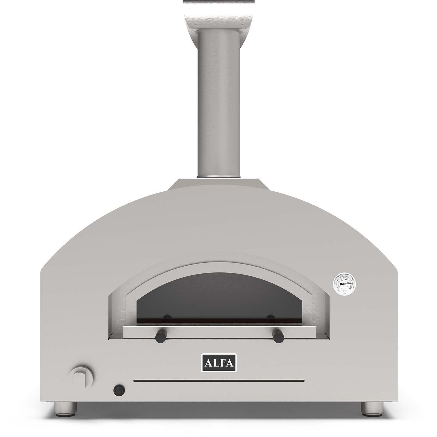 Alfa FXFT-2P-MWS-U Futuro 2 Pizze Natural Gas Pizza Oven - White Stone - White Background thumbnail