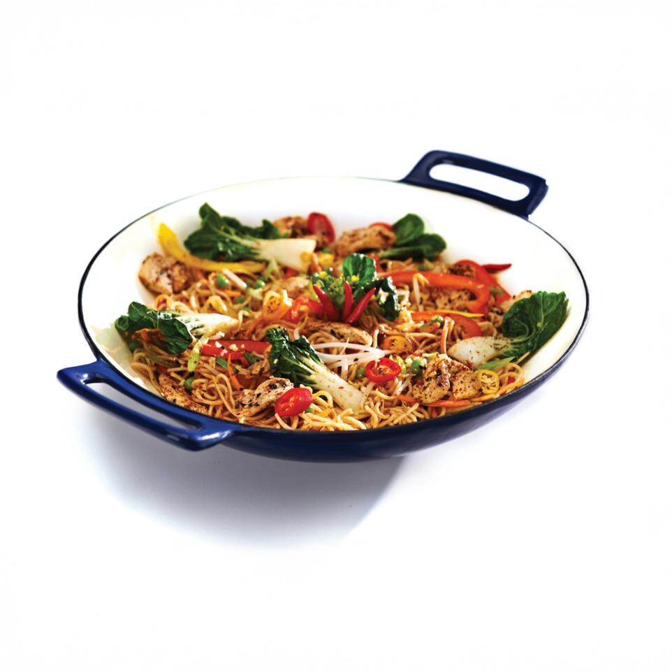 Broil King Porcelain Cast Iron Wok - 69710 - With Food - White Background thumbnail