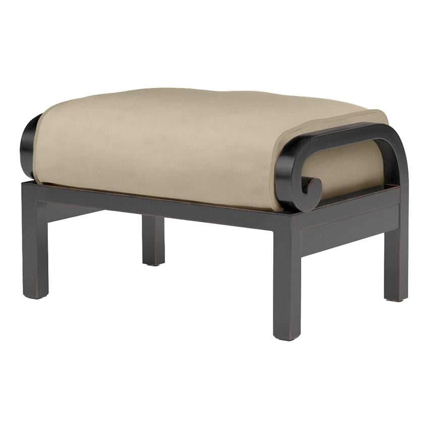 Sunset West Monterey Aluminum Ottoman in Copper/Linen Stone w/ Selt Welt by - SW3001-OTT-LSN-STKIT