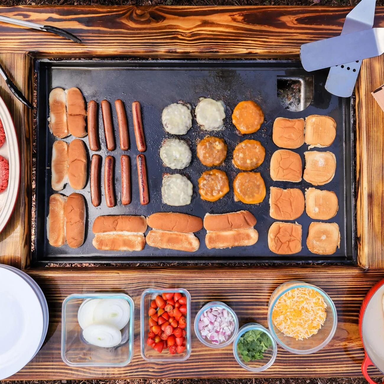 Backyard Hibachi BY-BHPOGSM Flattop Propane Gas Grill - Sweet Maple - Grilling Burgers & Hot Dogs thumbnail