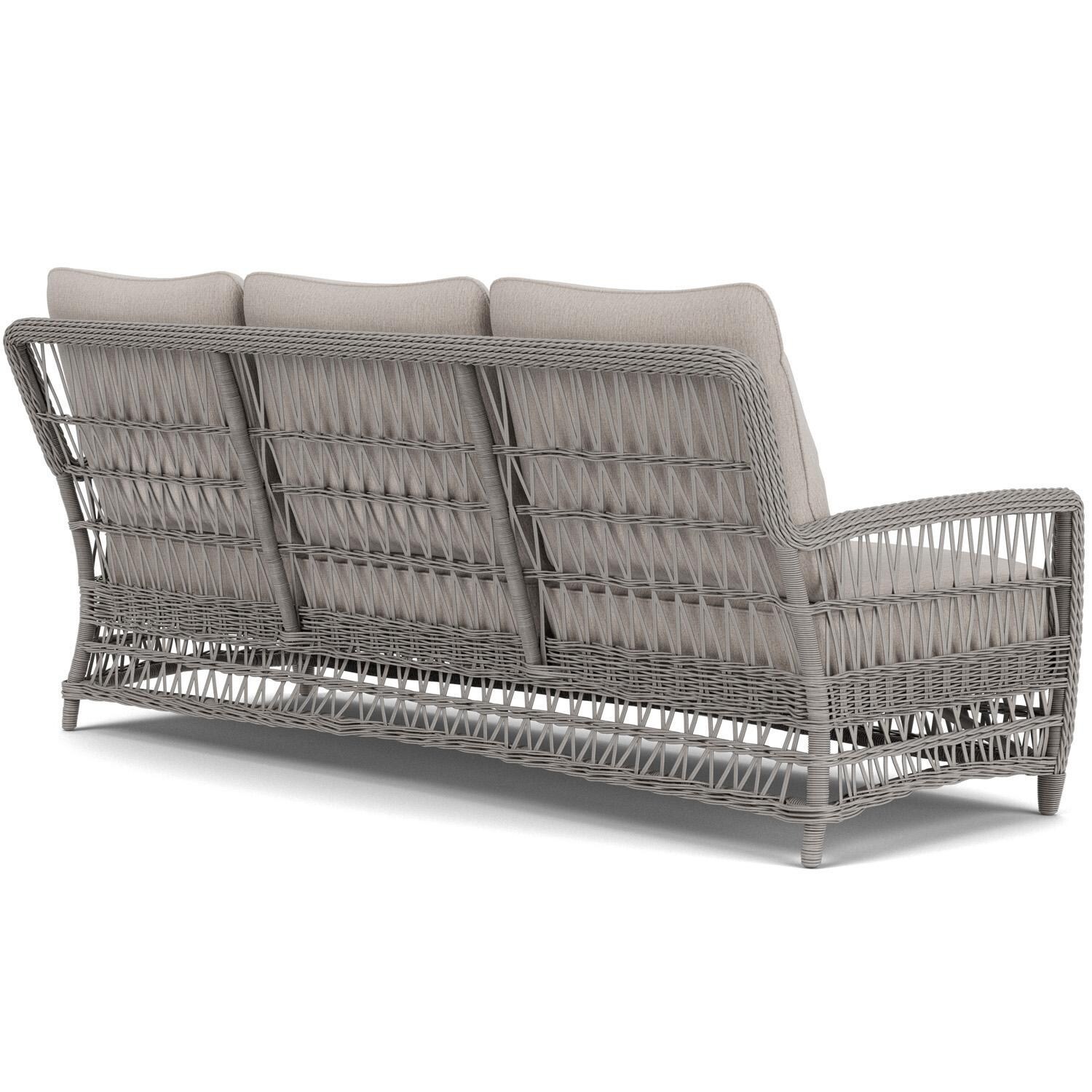 Lloyd Flanders Mackinac Sofa in Putty Finish with Remy Cloud Fabric - Rear Right thumbnail