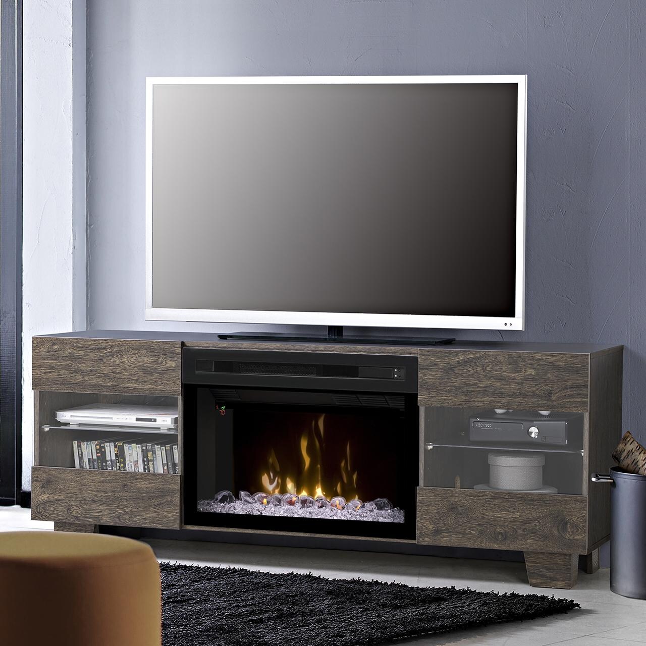 Dimplex Multi-Fire XD Max 62-Inch Electric Fireplace Media Console - Acrylic Ice Embers - Elm Brown - GDS25GD-1651EB