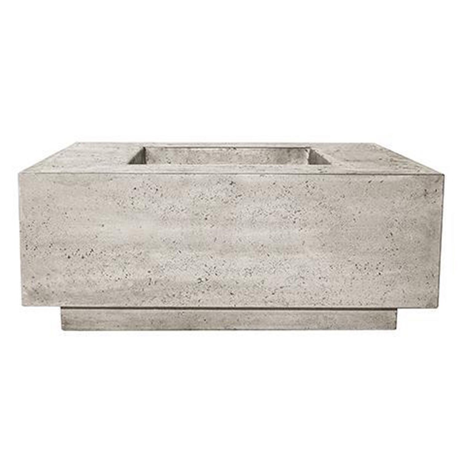 Tavola 42 Inch Square Glass Fiber Reinforced Concrete Natural Gas Fire Pit Table in Natural by Prism Hardscapes - White Background thumbnail