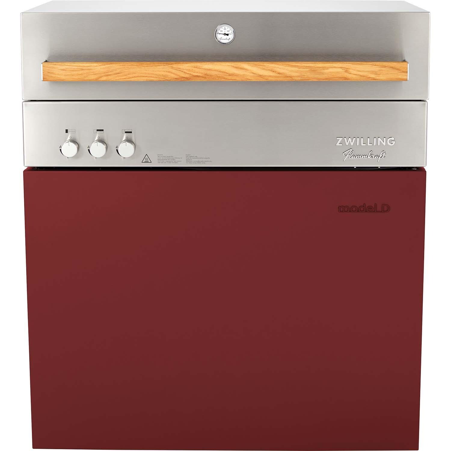 Flammkraft 1030976 Model D Natural Gas Grill - Ruby - Closed - White Background thumbnail