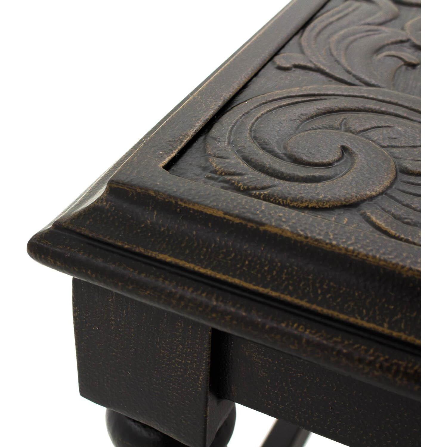 Du Monde 46 X 24 Inch Rectangular Cast Aluminum Outdoor Coffee Table - Corner Detail thumbnail
