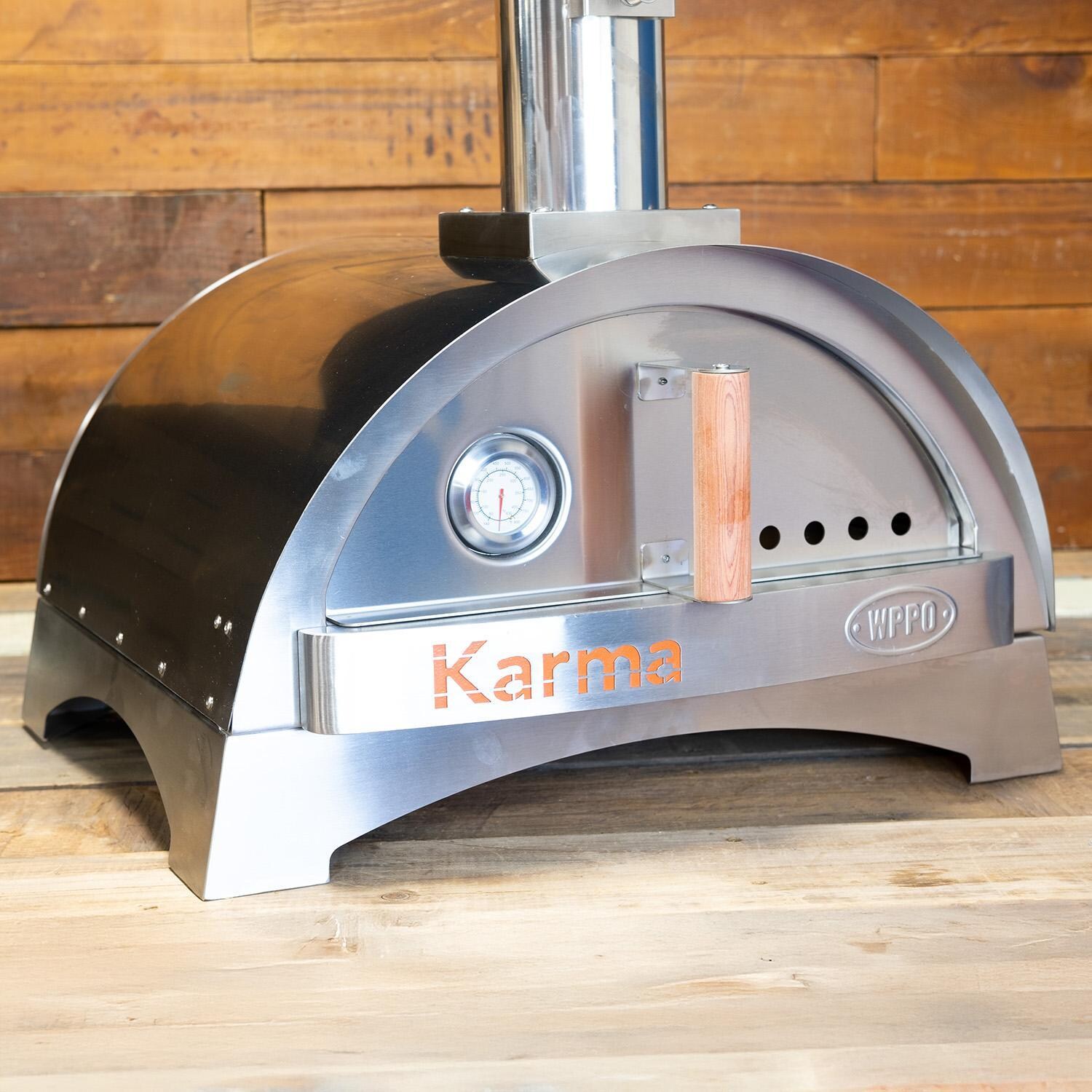 WPPO WKK-01S-304 Karma 25-in Wood Fired Pizza Oven w/ Stainless Steel Base - Lifestyle thumbnail