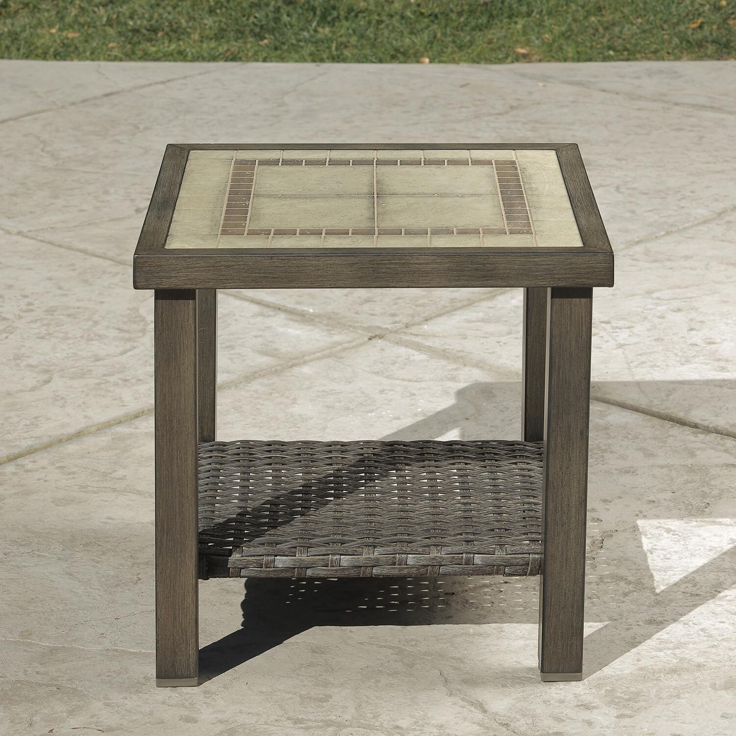 Lakeview Outdoor Designs Dove Cay 6 Piece Wicker & Aluminum Patio Conversation Set - Patio End Table thumbnail