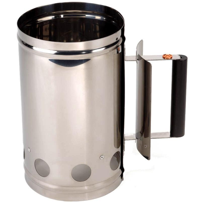 Outset Stainless Steel Charcoal Chimney Grill Starter With Wood Handle thumbnail