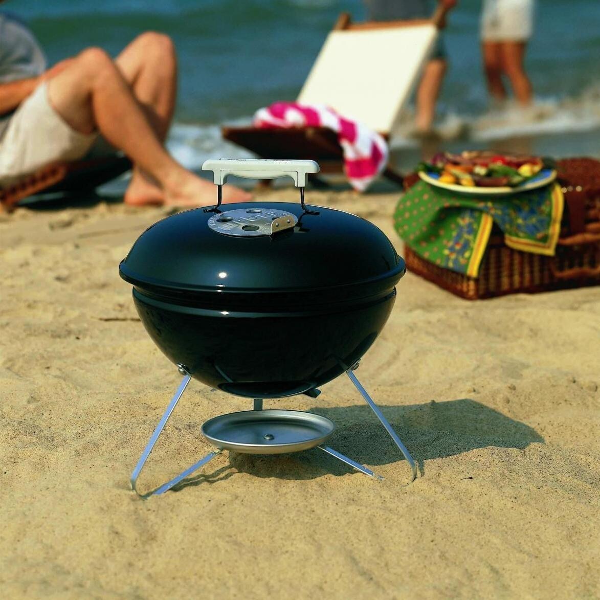 Weber 10020 Smokey Joe 14-Inch Portable Charcoal Grill - Black - Lifestyle thumbnail