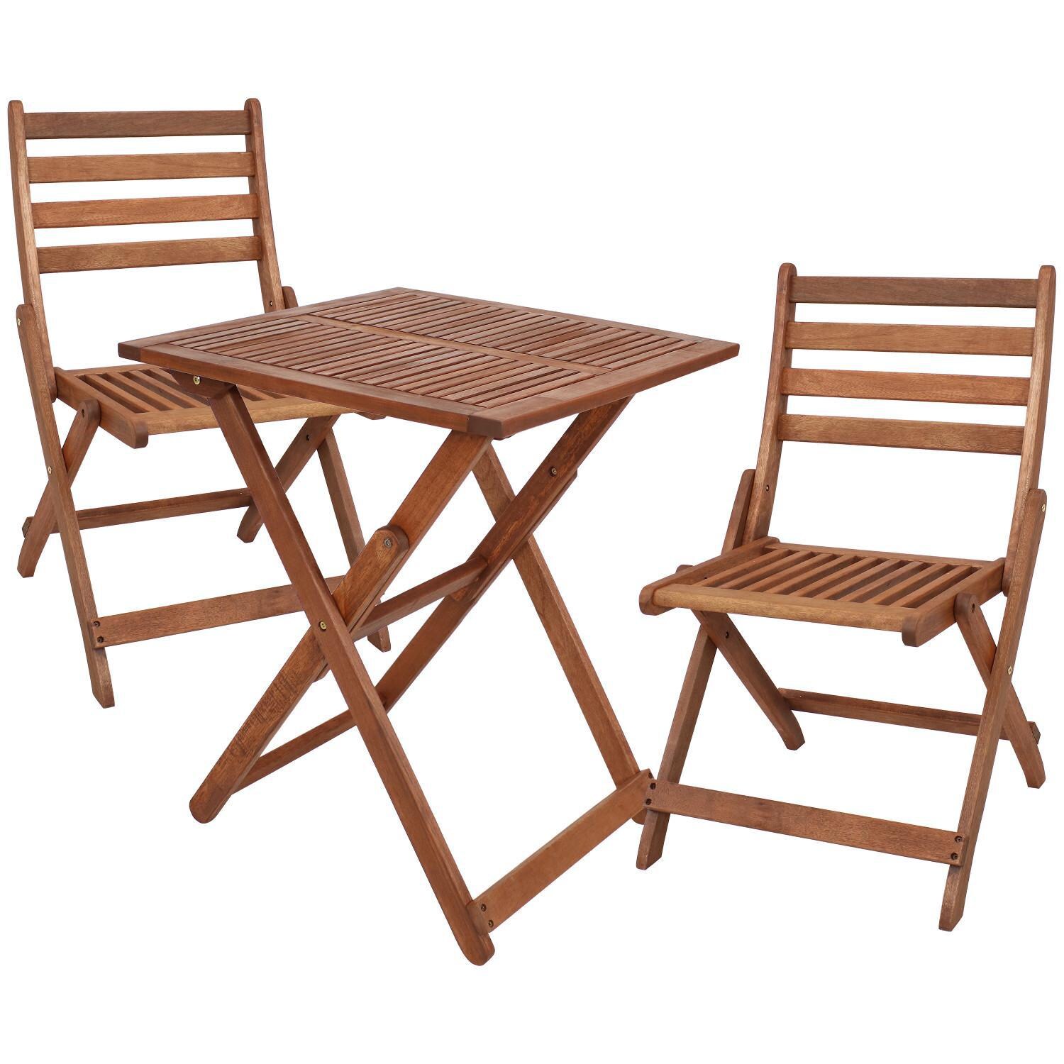 Ultimate Patio 3-Piece Meranti Folding Bistro Set W/ Square Table thumbnail