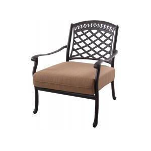 Sedona Cast Aluminum Patio Club Chair W/ Sesame Cushions By Darlee thumbnail