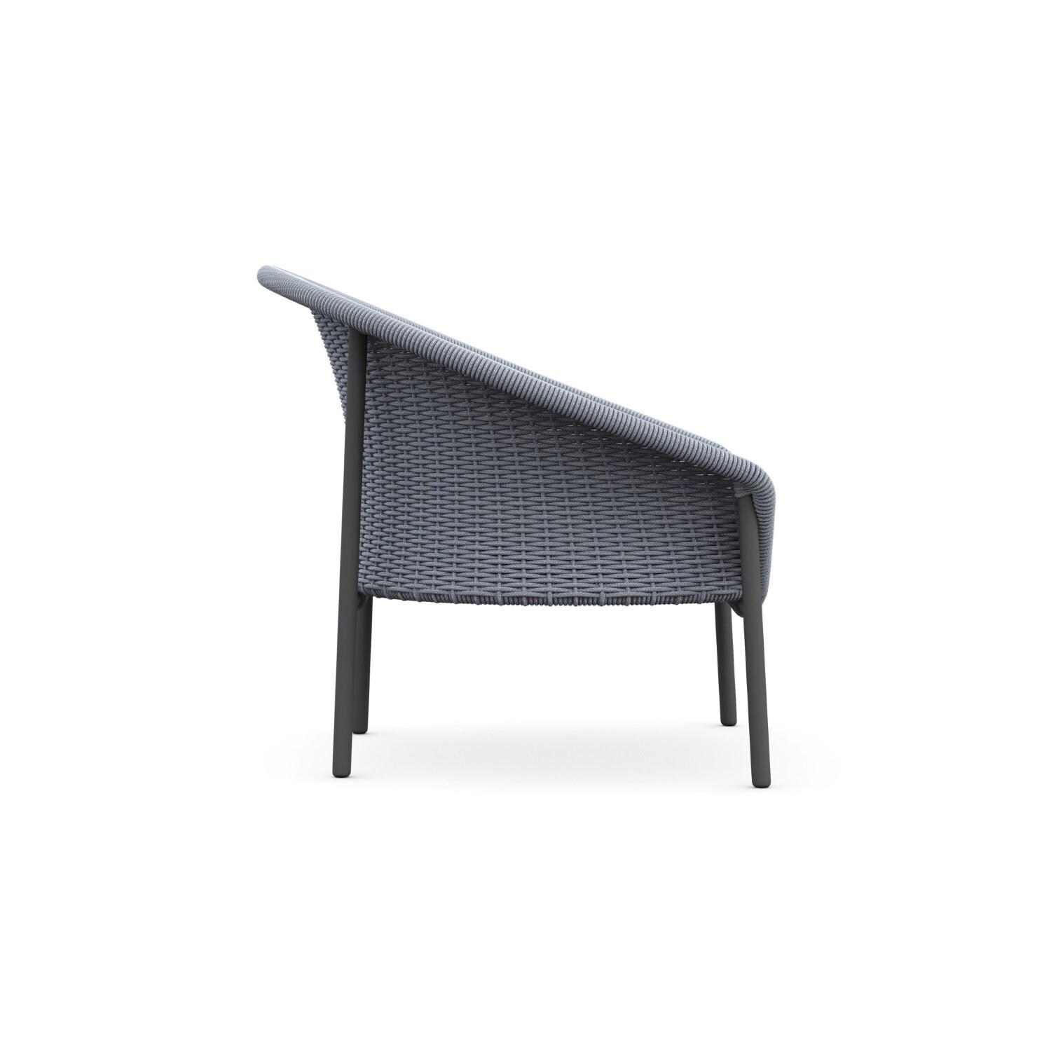 Azzurro Living COV-R11S1-CU Cove Woven Rope Club Chair in Gray/Midnight - Side - White Background thumbnail