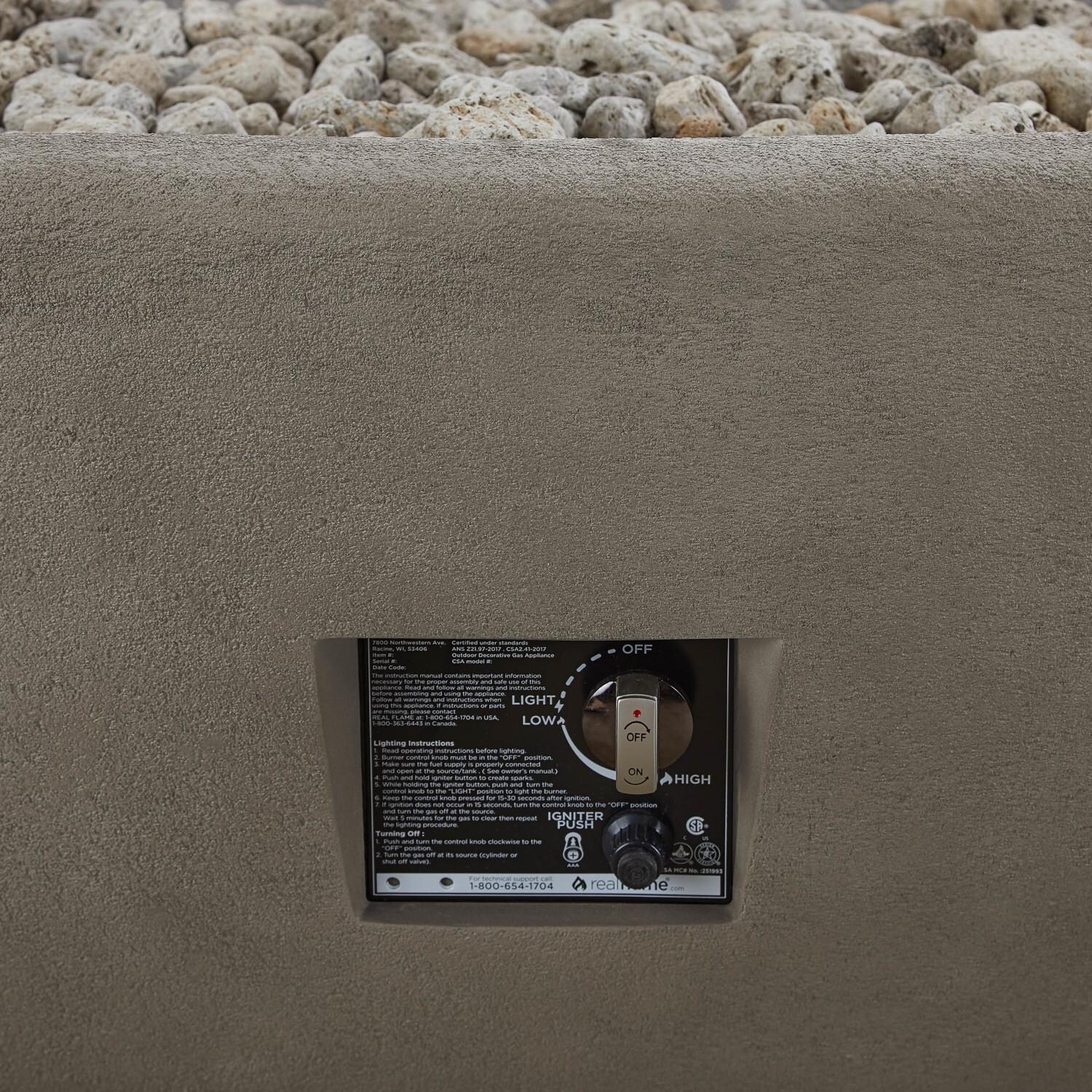 Lakeview Outdoor Designs SC-592NG-GLG Creekwood 58-Inch Oval Natural Gas Fire Bowl - Control thumbnail