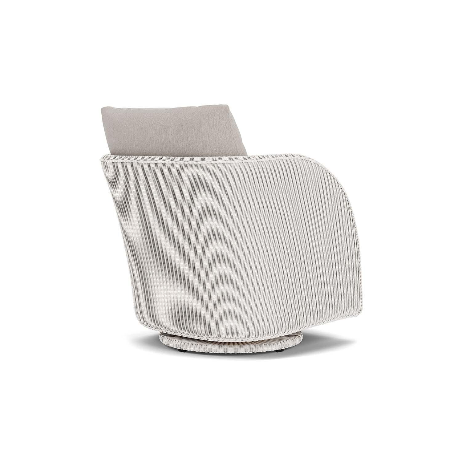 Lloyd Flanders Essence Swivel Glider Lounge Chair W/Remy Cloud Fabric - White Finish - Back Right thumbnail