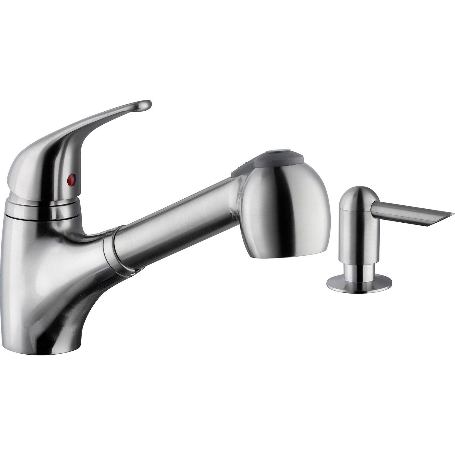 Platinum Sinks Single Top Handle Pull Out Hot/Cold Faucet With Soap