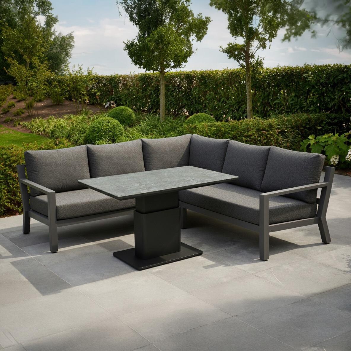 Timber 4 Pc Aluminum Sectional Set in Lava / Natte Charcoal by KETTLER