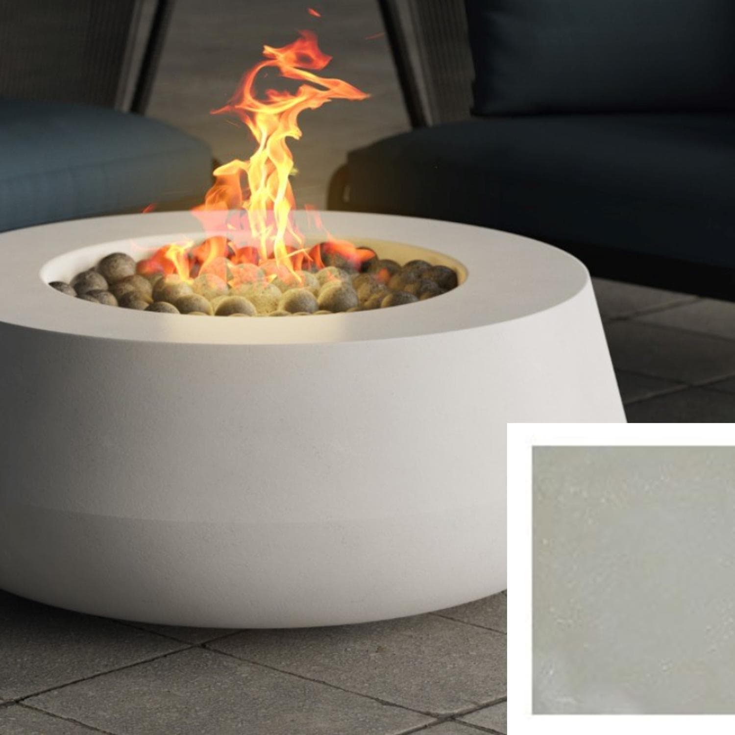 Oasis 42-in Round GFRC Propane Fire Bowl in Natural by Prism Hardscapes